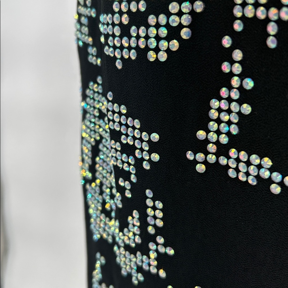 SHEIN BAE Rhinestone Floral Pattern Split Thigh Cami Dress Size Large - Picture 9 of 13